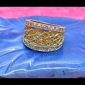 Designer Sterling Citrine Ring